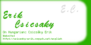 erik csicsaky business card