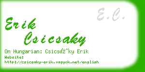 erik csicsaky business card